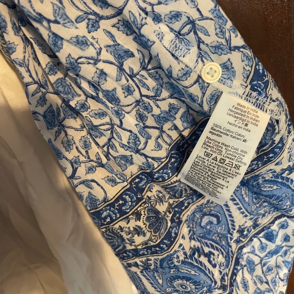 J. Crew Pintuck mini shirtdress in bandana block print NWT - Picture 8 of 9